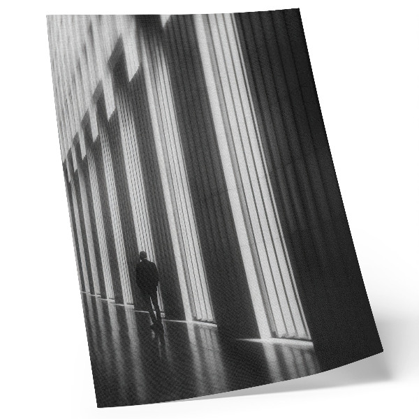 Decorative poster Black and white geometric patterns space light
