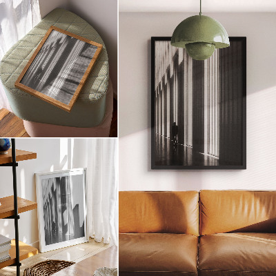 Decorative poster Black and white geometric patterns space light