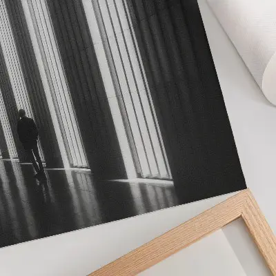 Geometric wall art print black and white minimalist space light design