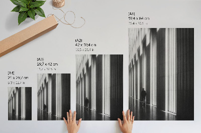Decorative poster Black and white geometric patterns space light