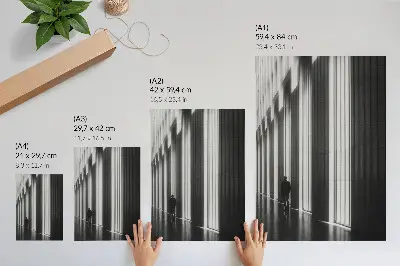 Geometric wall art print black and white minimalist space light design