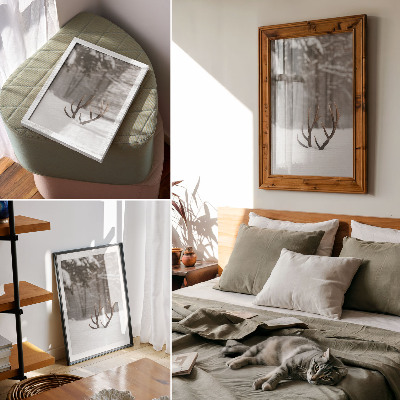 Premium wall art Winter landscape with antlers in the snow
