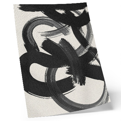 Art print Black and white abstract brush strokes