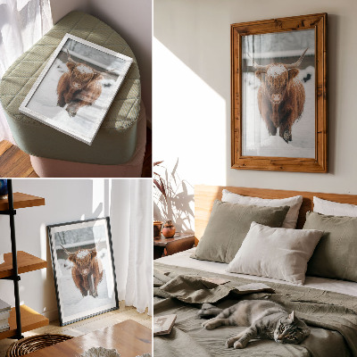 Art print Cattle in the snow: the contrast of animal and nature
