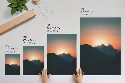 Premium wall art Mountains sunset magic peace