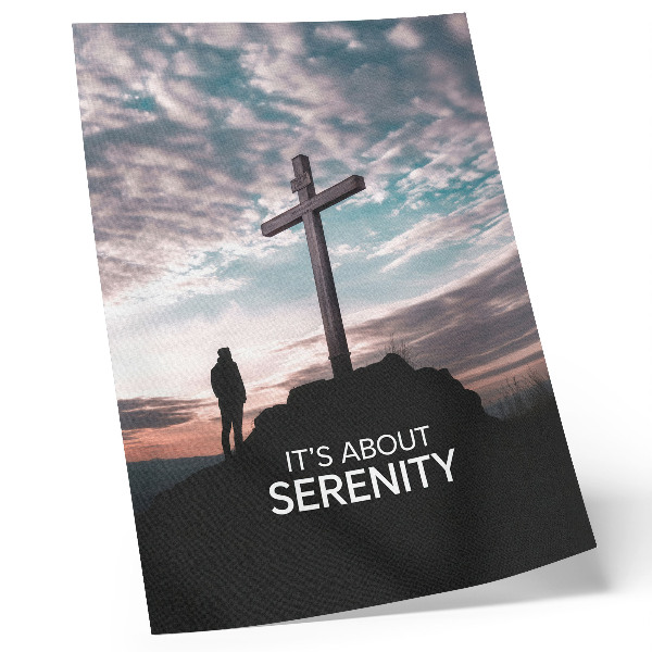 Decorative poster A cross against the sky at sunset
