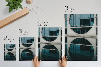 Art print modern architecture glass building reflection