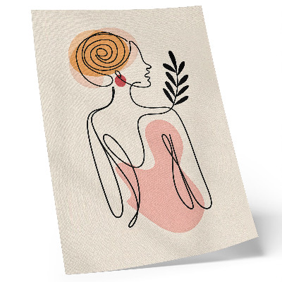 Decorative poster A delicate woman in line art on a cream background