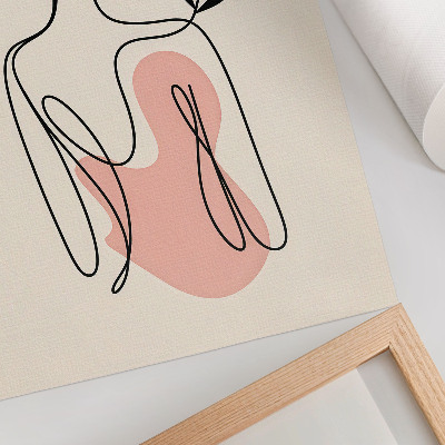 Decorative poster A delicate woman in line art on a cream background
