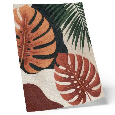 Tropical leaves poster vivid colors with a modern aesthetic