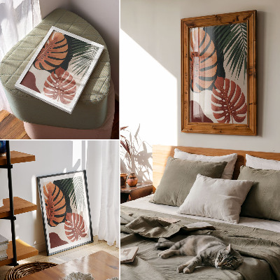 Poster Tropical leaves, vivid colors, modernity