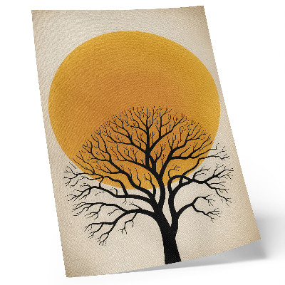 Premium wall art A tree against the background of a large circle in warm shades