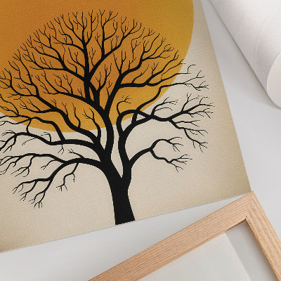 Premium wall art A tree against the background of a large circle in warm shades