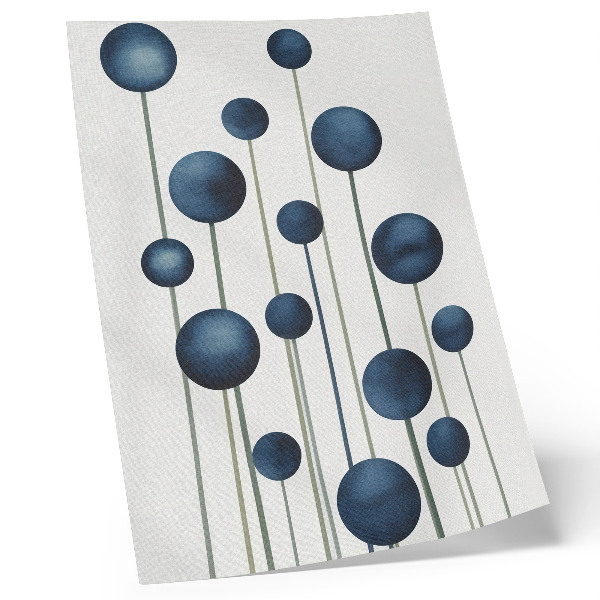Decorative poster Blue circles on vertical lines
