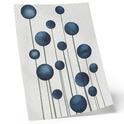 Decorative poster Blue circles on vertical lines