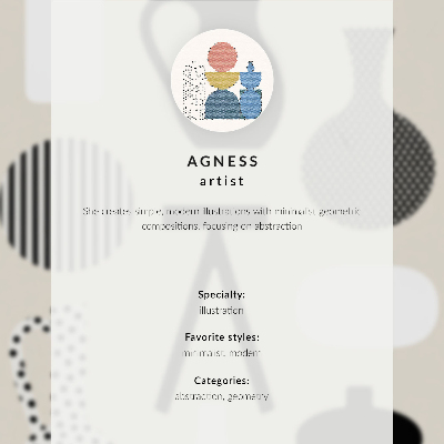 Decorative poster Blue circles on vertical lines