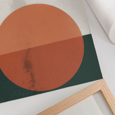 Decorative poster Birds in flight orange circle minimalist