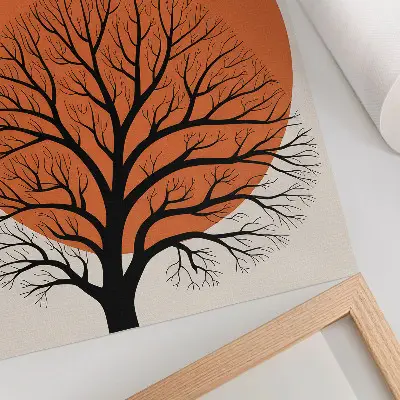 Minimalist Tree Wall Poster high contrast harmonious composition