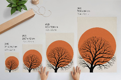Poster Minimalist tree strong contrast harmonious composition