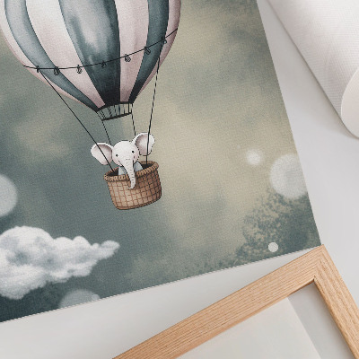 Decorative poster Balloon with clouds in delicate shades of gray