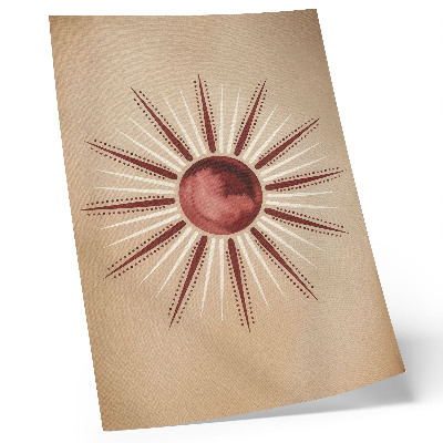 Art print Boho style, radiant sun, warm tones