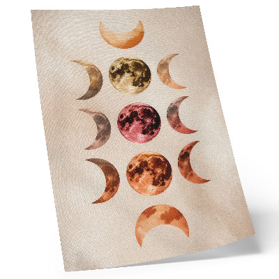 Premium wall art Symmetry of the moons, warm colors, cosmic atmosphere