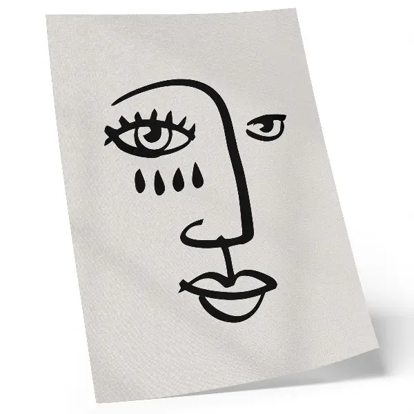 Abstract facial lines decorative poster modern minimalist wall art
