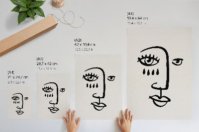 Decorative poster Abstract facial lines modern minimalism