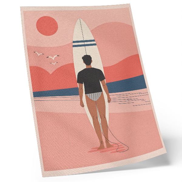 Poster Surfer board beach sea peace relaxation