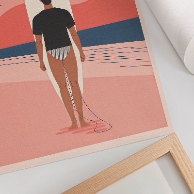 Poster Surfer board beach sea peace relaxation