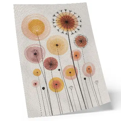 Art print pastel dandelions in a delicate modern style