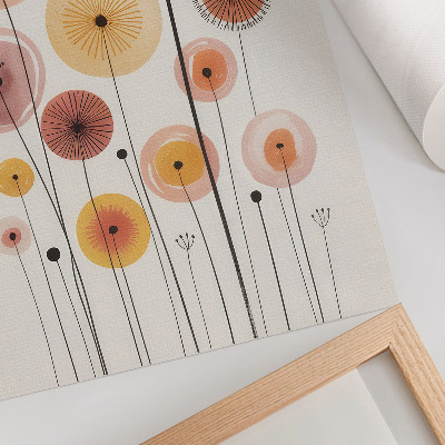 Art print Pastel dandelions, modern style, delicate
