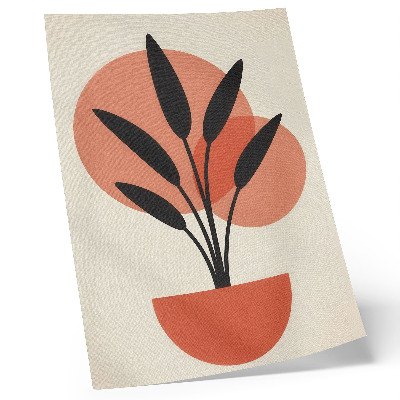 Premium wall art Abstract geometric leaves beige background