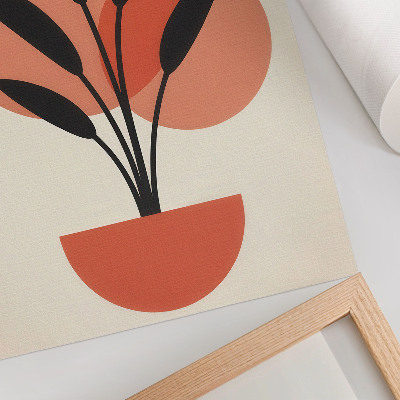 Premium wall art Abstract geometric leaves beige background