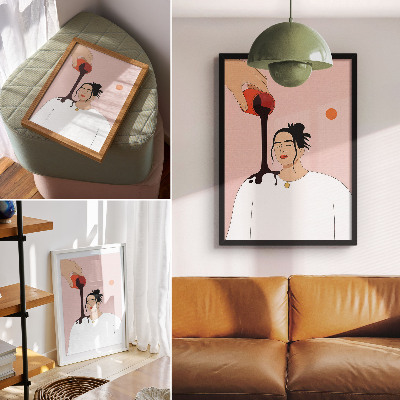Premium wall art A minimalist figure under a dark stream