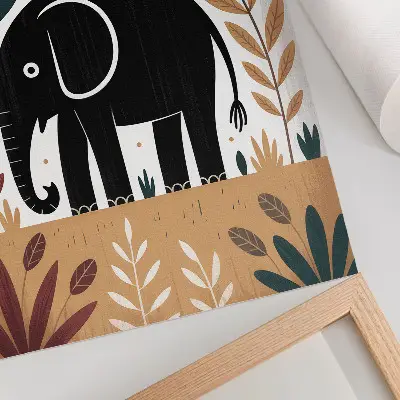 Elephant among the leaves decorative poster a nature-inspired print featuring elegant botanical simplicity