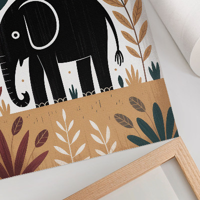 Decorative poster Elephant among the leaves elegance of nature simplicity