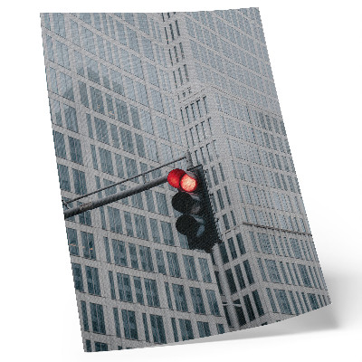 Art print Tall glass skyscrapers in intense red