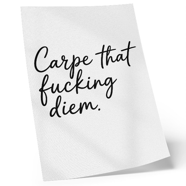 Poster Black font on a white background with a motivational slogan