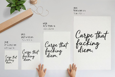 Poster Black font on a white background with a motivational slogan