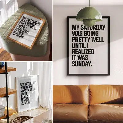 Decorative poster high contrast typography with a humorous message