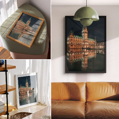 Premium wall art Classic architecture reflected evening light