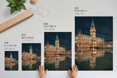 Premium wall art Classic architecture reflected evening light