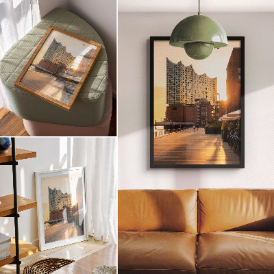 Poster Urban landscape sunset elegance.