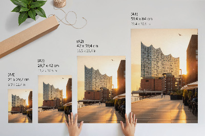 Poster Urban landscape sunset elegance.