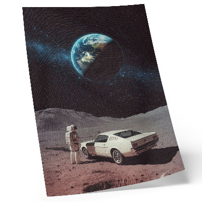 Poster Astronaut on the moon car Earth stars