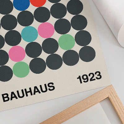 Premium wall art Geometric black circles vibrant colors Bauhaus inspirations