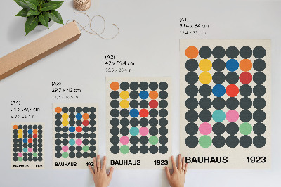 Premium wall art Geometric black circles vibrant colors Bauhaus inspirations