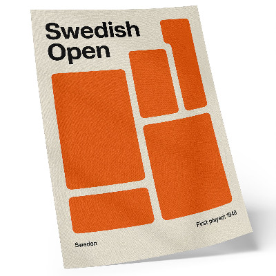 Decorative poster Orange rectangles on a cream background