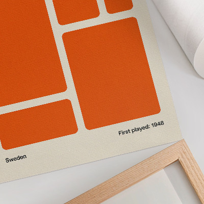 Decorative poster Orange rectangles on a cream background